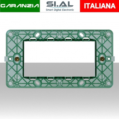 Supporto Vimar 4 moduli con viti per scatole Plana 14614