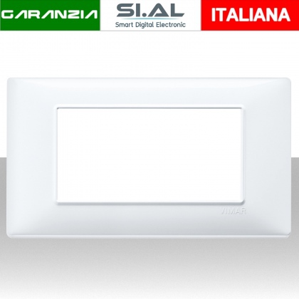 Placca 4 moduli vimar bianco Plana 14654.01