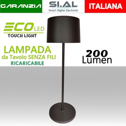 Lampada LED da tavolo ricaricabile senza fili adatta per uso interno ed  esterno