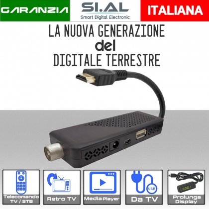 Decoder TV retro tv Jolly line completo di telecomando 2 in 1 Funzione Blocco menu e copia lista canali da USB  risoluzione video Full HD