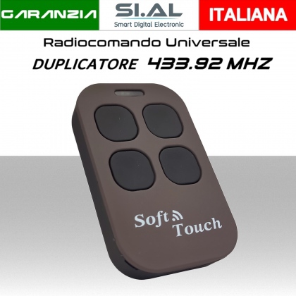 Radiocomando universale cancello codice fisso 433 MHZ brown RA618