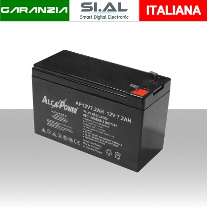 Batteria al piombo ricaricabile ermetica 12V 7.2Ah  
