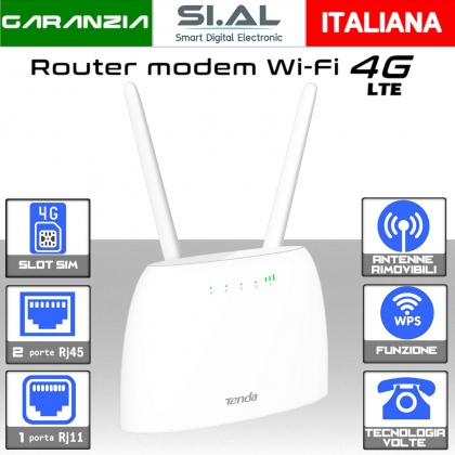 Router wifi con sim 4G internet Tenda 4G06 con antenna esterna LTE  Direttiva MiMo