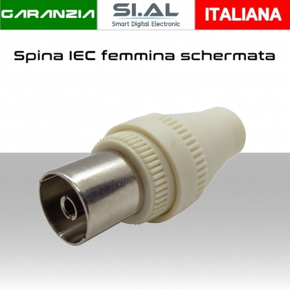 Connettore Cavo Antenna TV IEC femmina schermato