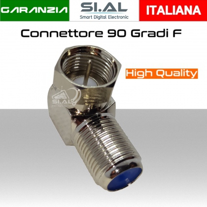 Connettore F 90 gradi avvitabile per cavo antenna TV e satellite Microtek