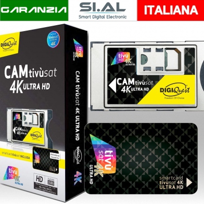 Cam 4K tv sat con scheda tivusat inclusa nel modulo cam certificato piattaforma satellitare tivùsat ultra HD