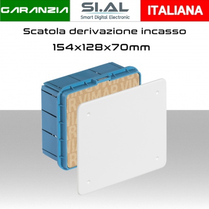 Scatola derivazione da incasso 16 ingressi con coperchio bianco 154x128x70mm contenitore vimar V70005