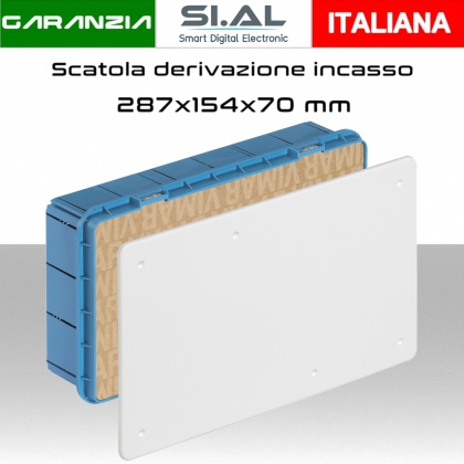 Scatola derivazione da incasso 30 ingressi con coperchio bianco 287x154x70 mm contenitore vimar V70007