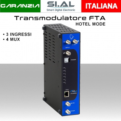 Transmodulatore 3 ingressi SAT GDS serie GTE  variante Free-To-Air TV digitale   