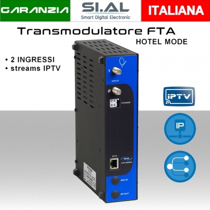 Transmodulatore IPTV GDS serie GTE a 2 ingressi SAT Free-To-Air TV digitale IP