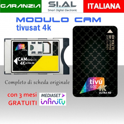 Tivusat 4K CAM  scheda Tivùsat certificata  pass infinity+  Film serie TV Sport