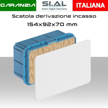 Scatola di derivazione stagna quadra 6 uscite con viti in metallo  150X110X70mm