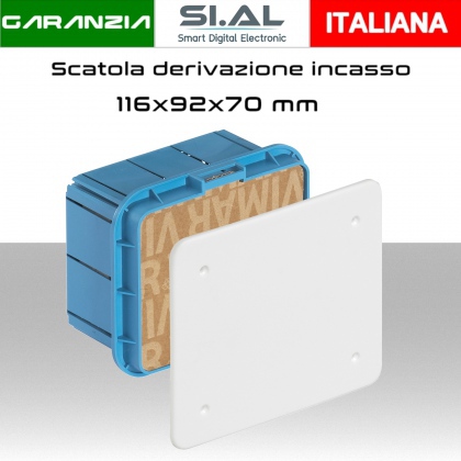 Scatola derivazione da incasso 12 ingressi con coperchio bianco 116x92x70 mm  contenitore vimar V70003