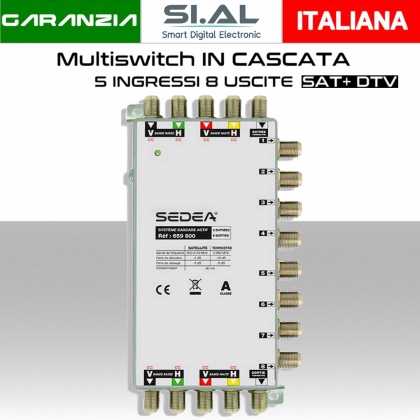 Multiswitch 5 ingressi sat+dtv 5 passanti a 8 utenze