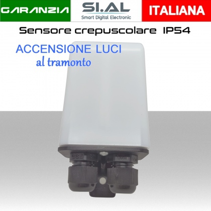 Sensore crepuscolare da esterno IP54 interruttore unipolare per accensione luci esterne ITACA CR101ES