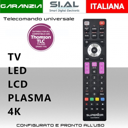 Telecomando TV Thomson e TCL universale pronto all'uso con funzioni per TV Smart