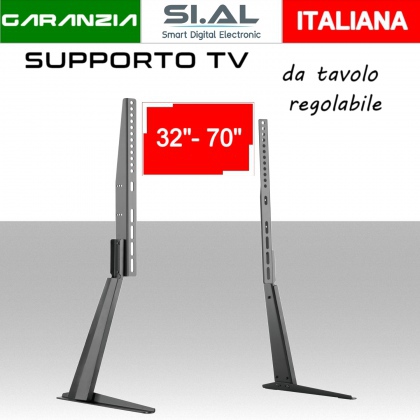 Supporto TV da tavolo inclinabile in alluminio universale per TV piatte LED da 32