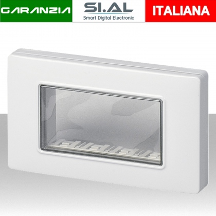 Coperchio stagno per 4 moduli vimar bianco IP55 per scatole da incasso Plana 14944.01