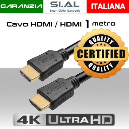 Cavo HDMI 1 Metro High Speed supporto risoluzione 4K@30Hz 720p 1080p