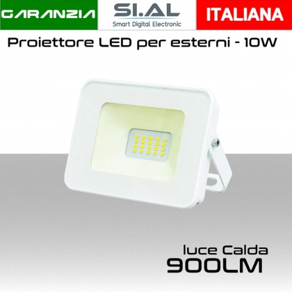 Faretto LED per esterno 10W Luce bianca calda 3000k IP65 900 Lumen  Alcapower 