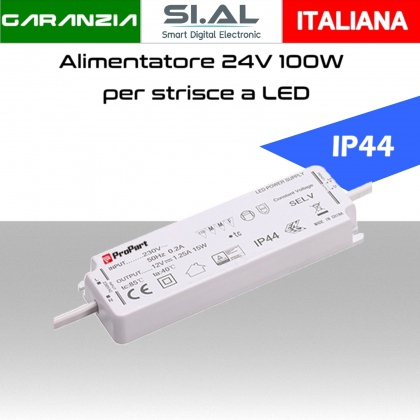 Alimentatore per LED 24V da 100W IP44 trasformatore universale