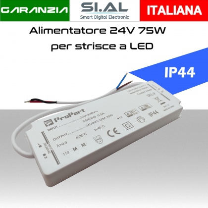 Alimentatore per LED 24V da 75W IP44 trasformatore universale