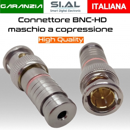 Connettore BNC per telecamera adattatore maschio a compressione in ottone diritto MICROTEK