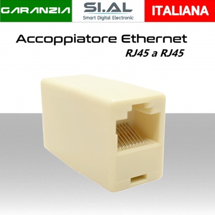 Accoppiatore cavo di rete Lan ethernet rj45 per unire due cavi dati cat.5e UTP