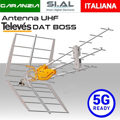 Antenna UHF Televes DAT BOSS 5G Ready in alluminio con connettore F filtro LTE700 5G canali 21-48 