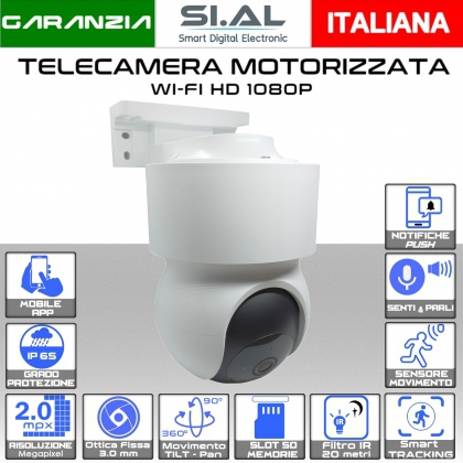 Telecamera motorizzata wifi da esterno full hd  senza fili con audio e rotazione Pan&Tilt 360°