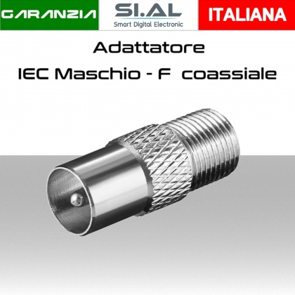 Adattatore presa TV connettore IEC maschio spinotto F femmina