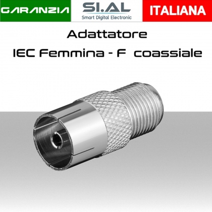 Adattatore presa TV connettore IEC femmina spinotto F femmina