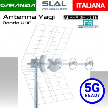 Antenna UHF Fracarro ALPHA 3HD LTE  Banda UHF con connettore F e filtro LTE  