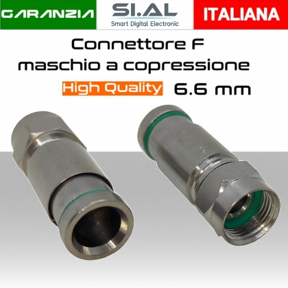 Connettore F a compressione per cavo coassiale da 6.6 mm grado di protezione IP68 MicroTek CP36799325