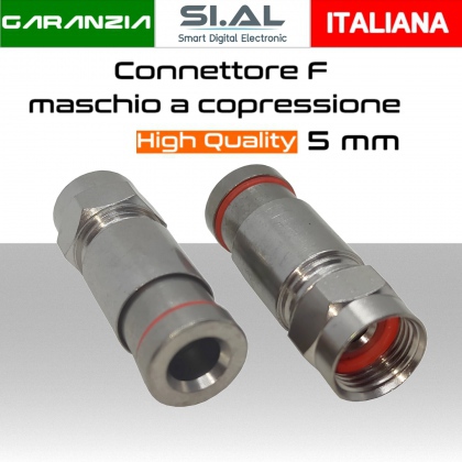 Connettore F a compressione per cavo coassiale da 5 mm grado di protezione IP68 MicroTek CP36799321