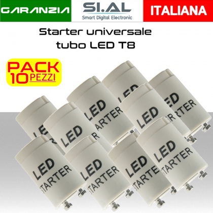 Starter universale per tubi LED T8  PACK 10pz.