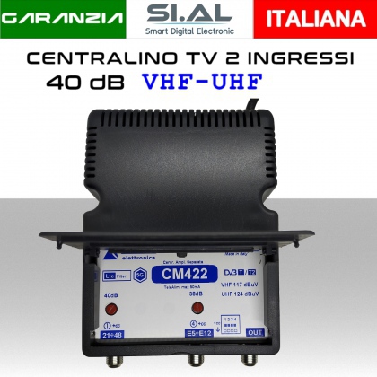 Centralino antenna TV da interno 2 ingressi BIII-UHF 40dB serie Elar CM422