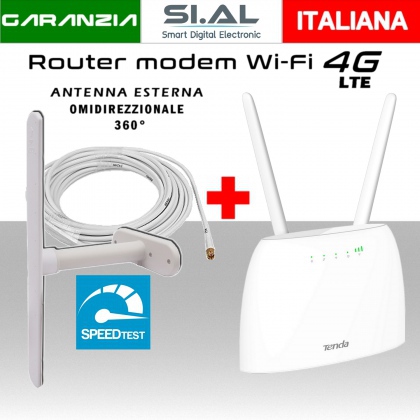 Router wifi con sim 4G internet Tenda 4G06 con antenna esterna 4G ominidirezionale 