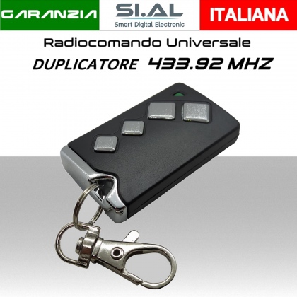 Radiocomando universale duplicatore per automazioni frequenza 433 Mhz Nero