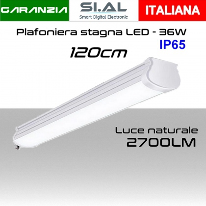 Plafoniera Led Stagna IP65 illuminazione luce naturale 4000K da soffitto 36W 