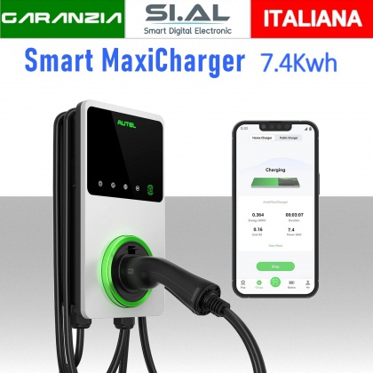 Colonnina ricarica auto elettriche 7 Kwh 32A IP65 WallBox Autel con WI-FI Bluetooth, Ethernet e Cavo da 5 metri 