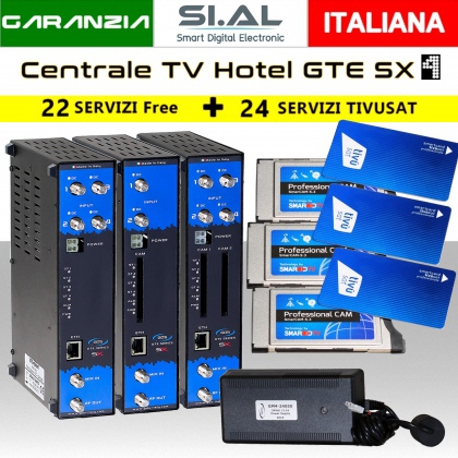 Centrale TV per HOTEL 46 servizi Free e Tivusat GD service