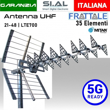 Antenna TV UHF 5G Ready FRATTALE Mitan 35 Elementi