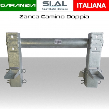 Zanca Francese doppia da camino con supporto per innesto pali antenna 