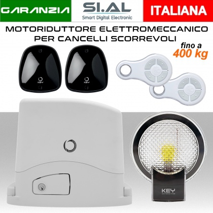 Motore per cancelli scorrevoli 400 kg. KIT TURBO 24 Vdc completo