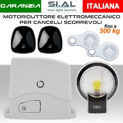 Motore per cancelli scorrevoli 500 kg. KIT TURBO 230 Vdc completo