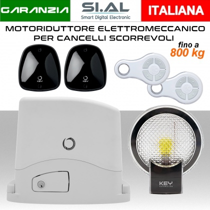 Motore per cancelli scorrevoli 800 kg. KIT TURBO 230 Vdc completo 