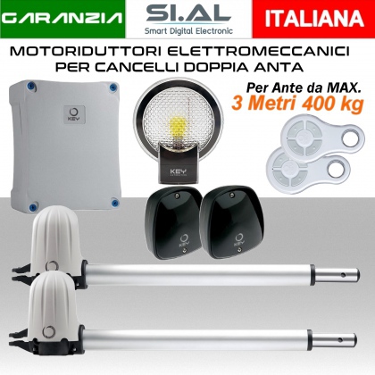 Motore per cancello battente 400 kg. STAR KIT completo apertura 2 ante