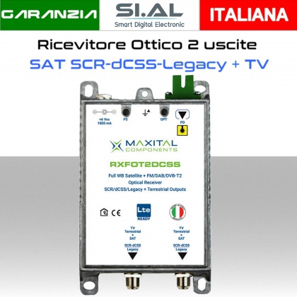Ricevitore Ottico SAT/DTT a 2 uscite RF in SCR-dCSS-legacy,DTV