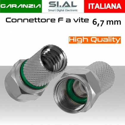 Connettore F per cavo antenna TV da 6,7 mm a vite con O-Ring